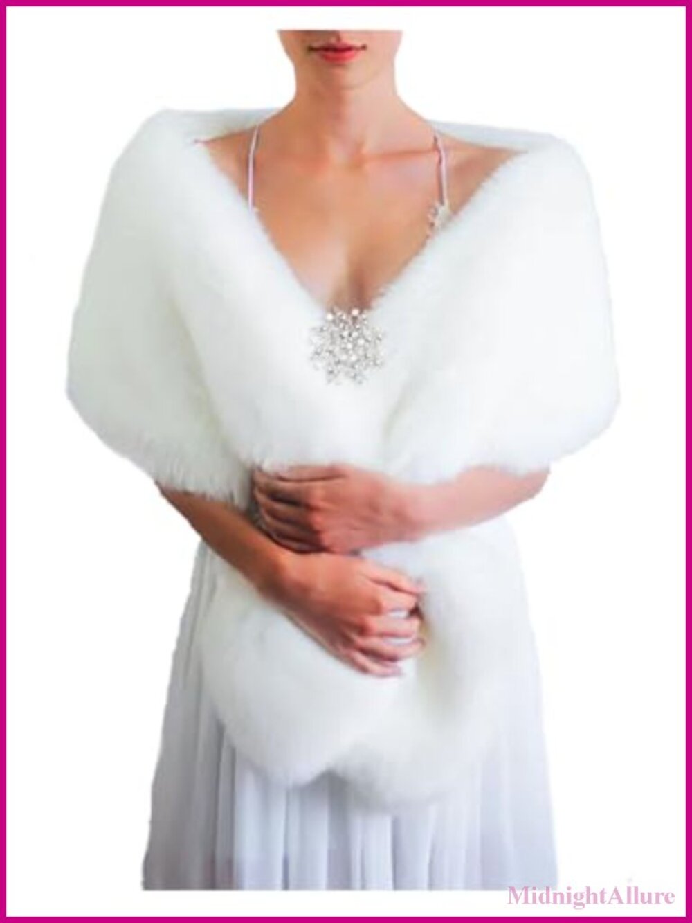 Faux Fur Shawl Wrap Bridal Stole Scarf for Bride Bridesmaids